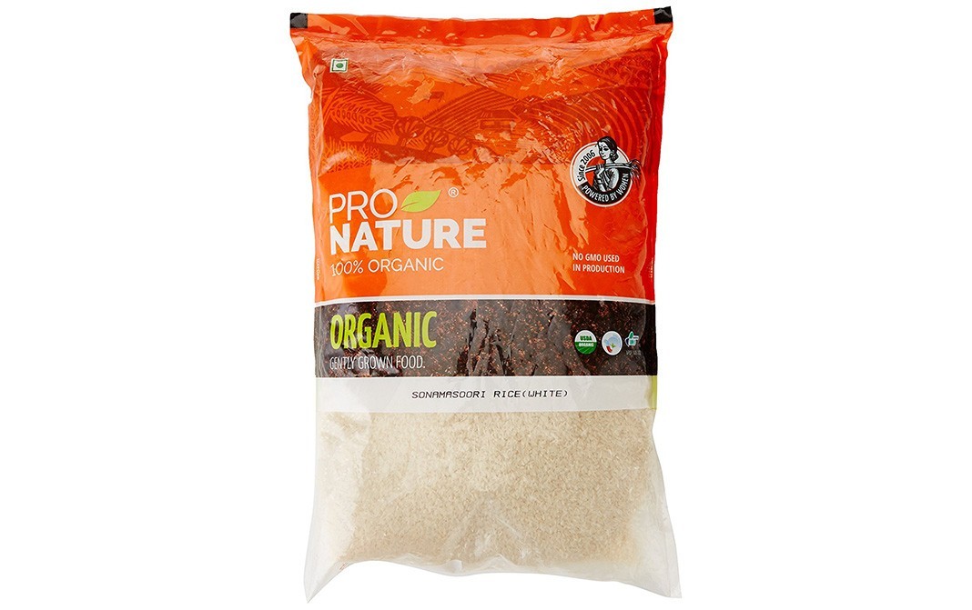 Pro Nature Organic Sonamasoori Rice (White)   Pack  5 kilogram